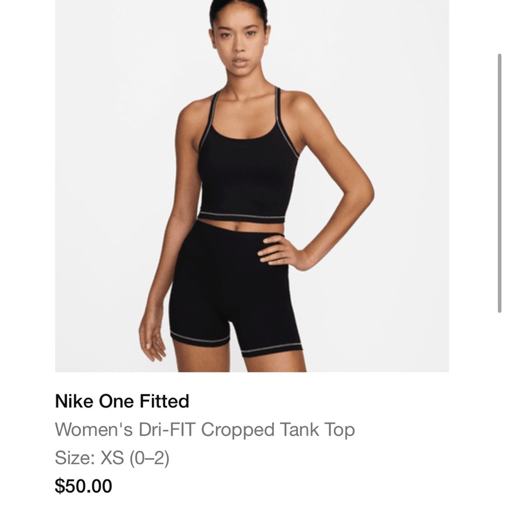 NWT Nike one dri fit crop top tank top size XS